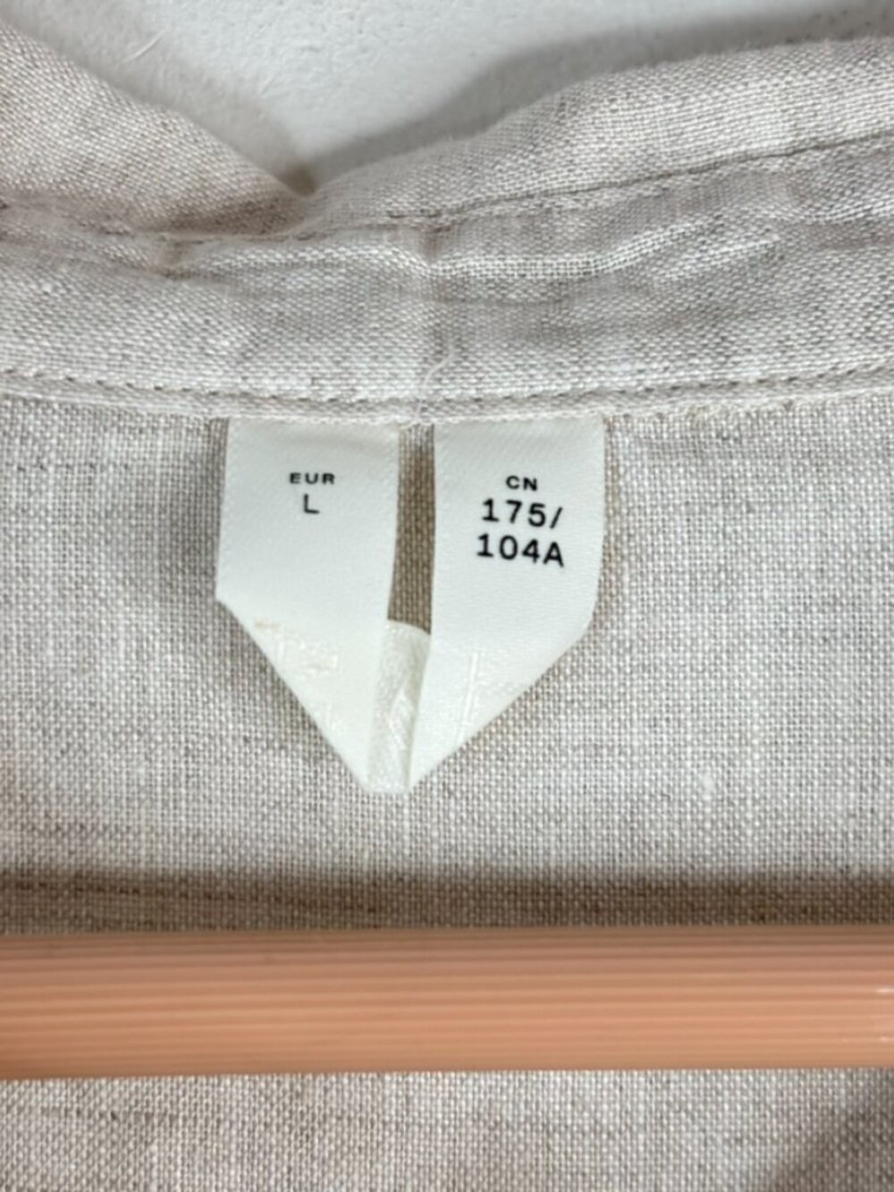 Arket 100% Linen Shirt L Oversized Boxy Neutral Beige Short Sleeve Button Beach - Picture 4 of 8